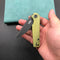 KUBEY KU233D EDC Wolverine Liner Lock Folding Pocket Knife Yellow G10 Handle 2.95" Dark Stonewashed D2