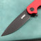 KUBEY KU233E EDC Wolverine Liner Lock Folding Pocket Knife Red G10 Handle 2.95" Dark Stonewashed D2