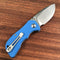 KUBEY KU180G Karaji Liner Lock Dual Thumb Studs Open Folding Pocket Knife G10 Handle 2.56" Bead Blasted D2