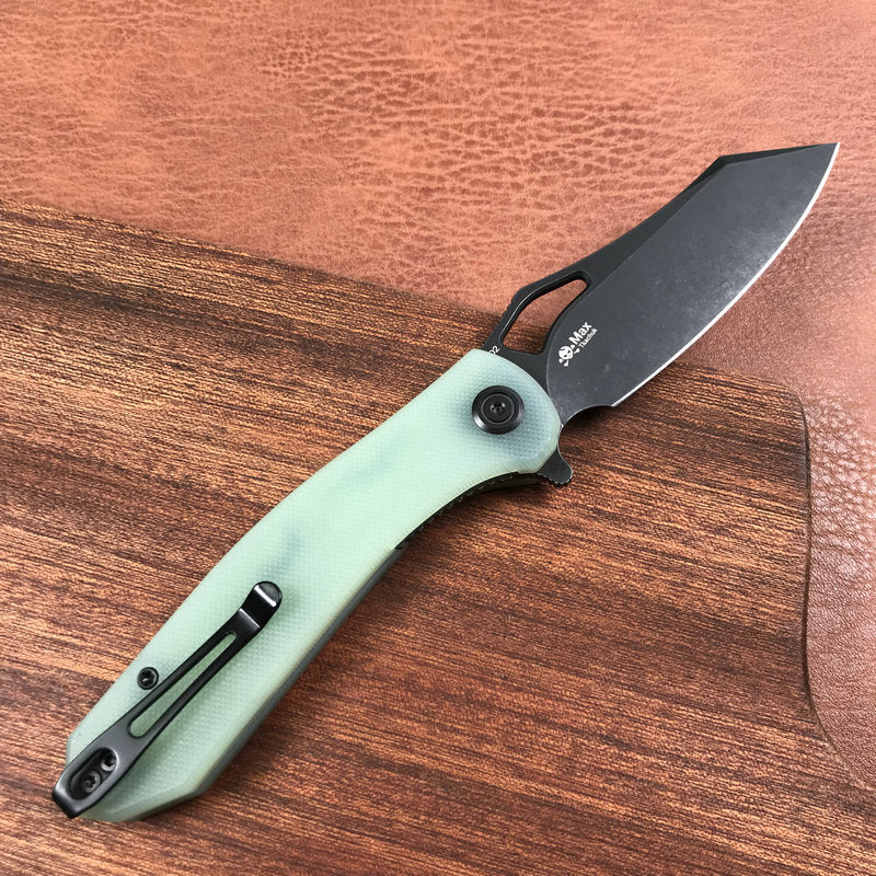 KUBEY  KU310D Drake edc Folding Knife Jade G10 Handle Dark Stonewahsed  D2