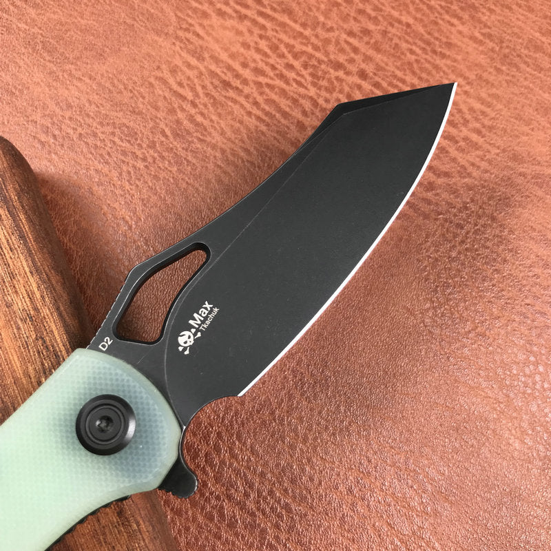 KUBEY  KU310D Drake edc Folding Knife Jade G10 Handle Dark Stonewahsed  D2