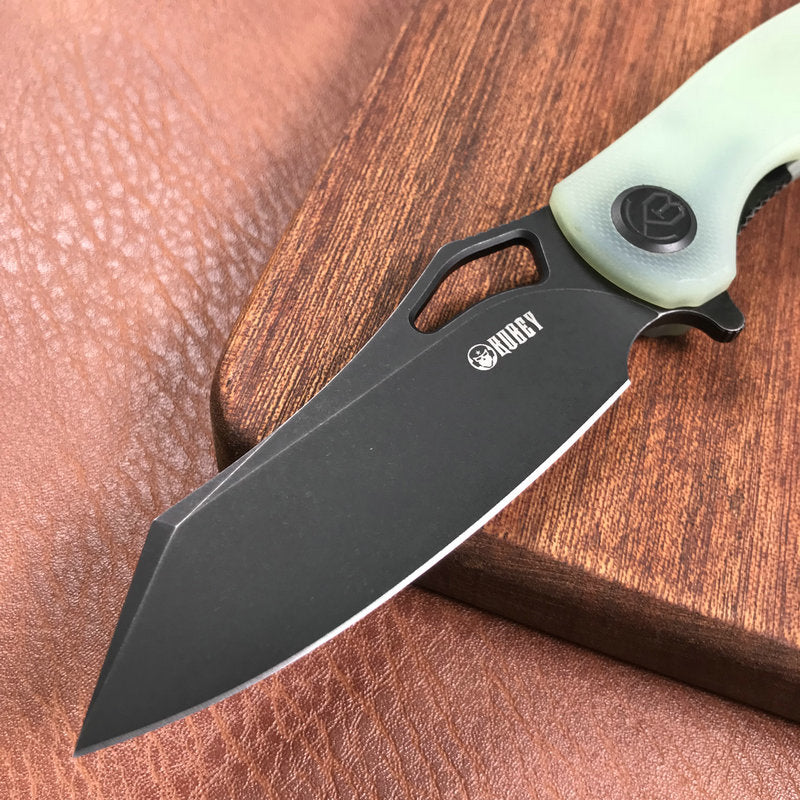 KUBEY  KU310D Drake edc Folding Knife Jade G10 Handle Dark Stonewahsed  D2