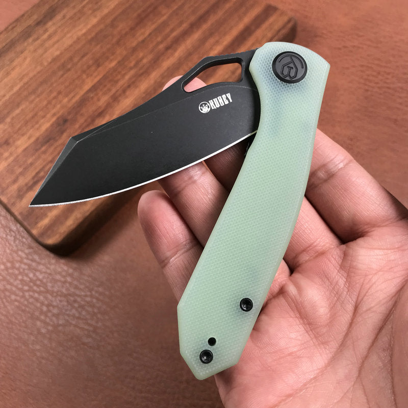 KUBEY  KU310D Drake edc Folding Knife Jade G10 Handle Dark Stonewahsed  D2