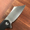 KUBEY KU329A Cleaver Liner Lock Flipper Knife Black G10 Handle 3.27" Bead Blasted D2