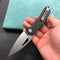 KUBEY KU122A Liner Lock Thumb Open Folding Knife Black G10 Handle 3.11" Blasted Stonewashed D2