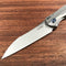 KUBEY KU299  Barracuda Liner Lock Front Flipper Folding Knife Titanium Handle 3.38" Bead Blasted  S30V