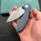 KUBEY KU236G NOBLE Liner Lock Folding Knife Blue G10 Handle (3.2" Sand Blast Stone Wash D2)