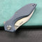 KUBEY KU236G NOBLE Liner Lock Folding Knife Blue G10 Handle (3.2" Sand Blast Stone Wash D2)