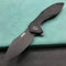 KUBEY KU236F Noble Nest Liner Lock Folding Knife Black G10 Handle 3.15" Dark Stonewashed D2