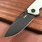 KUBEY KU322E Liner Lock Flipper Folding Knife Jade G10 Handle 3.39" Dark Stonewashed D2