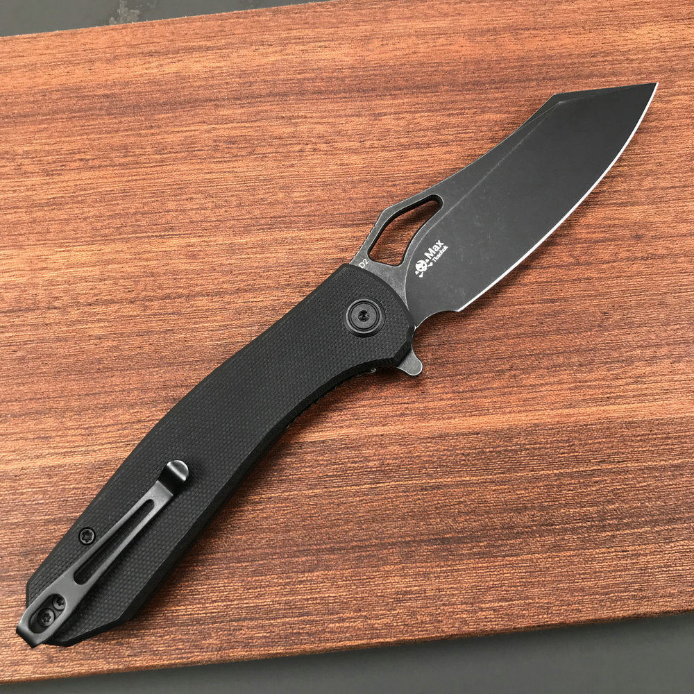 Kubey KU310F Drake  EDC  Black G10 Handle Folding Knife  3.46"  Dark Stonewahsed D2