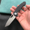 KUBEY KU159C EDC Dugu Liner Lock Folding Knife Black G10 Handle  2.95" Bead Blasted 14C28N