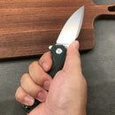 KUBEY KU901G Liner Lock Flipper Folding Knife Green G10 Handle 3.27"  Blasted Stonewashed  D2