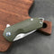 KUBEY KU203B Chubby Liner Lock EDC Flipper Knife OD Green G10 Handle (2.36" Sandblast D2)
