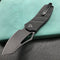 KUBEY KU335D EDC Folding Knife Black G10 Handle 2.95"  Dark Stonewahsed D2