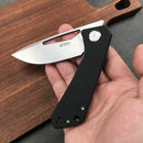 KUBEY KU331A Front Flipper EDC Pocket Folding Knife Black G10 Handle 3.27" Blasted Stonewashed D2