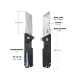 KUBEY Avenger KU104A EDC Folding Knife [3.35"Sandblast Tanto Point AUS10, G10] - KnifeGlobal Store